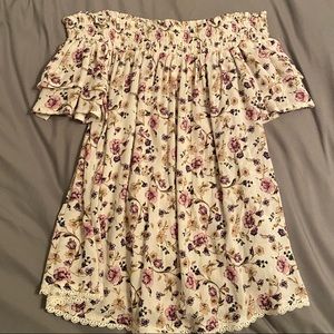 Floral off shoulder top.